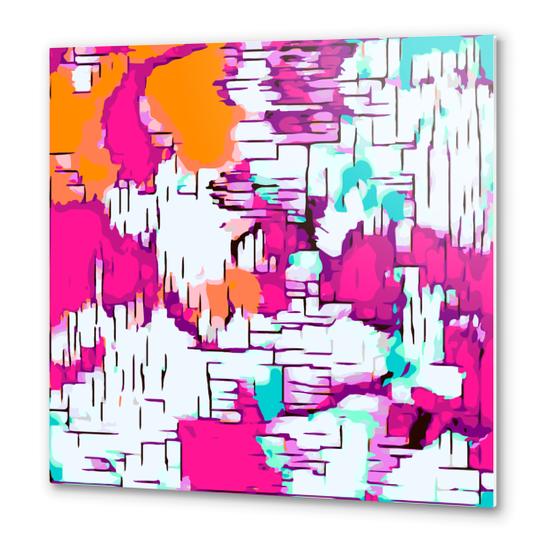 pink orange and green drawing abstract background Metal prints by Timmy333