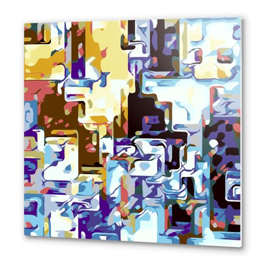 brown pink yellow blue and purple abstract background Metal prints by Timmy333