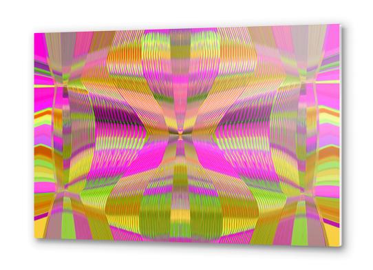 pink green and yellow lines drawing abstract background Metal prints by Timmy333