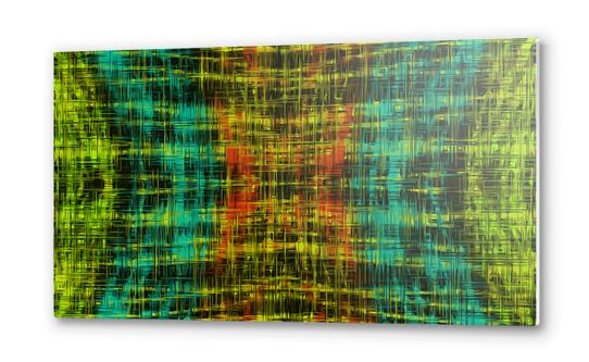 orange blue yellow and green line pattern abstract background Metal prints by Timmy333