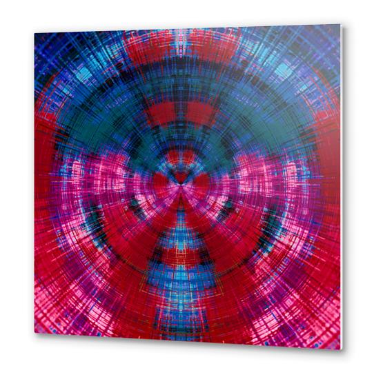 red pink purple and blue circle plaid pattern abstract background Metal prints by Timmy333