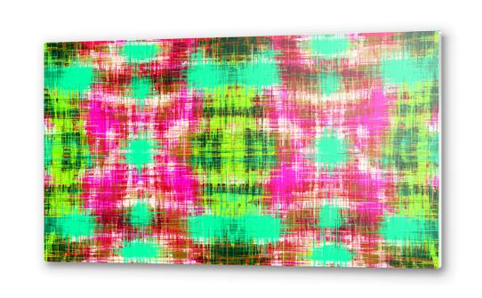 pink green blue and red plaid pattern abstract background Metal prints by Timmy333