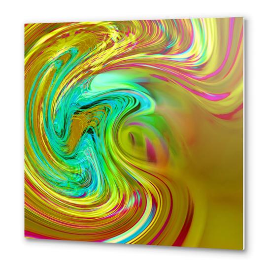 psychedelic graffiti painting abstract in yellow blue pink green Metal prints by Timmy333