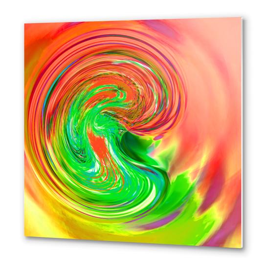 pink green purple and yellow drop of water in bean shape Metal prints by Timmy333