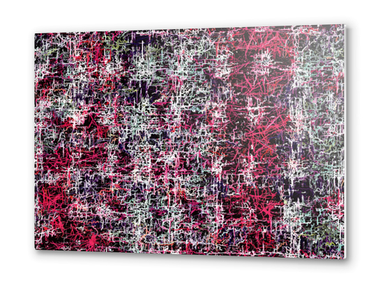 psychedelic abstract art pattern texture background in red pink black Metal prints by Timmy333