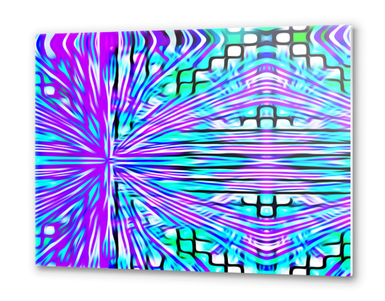 pink blue and green line pattern abstract background Metal prints by Timmy333