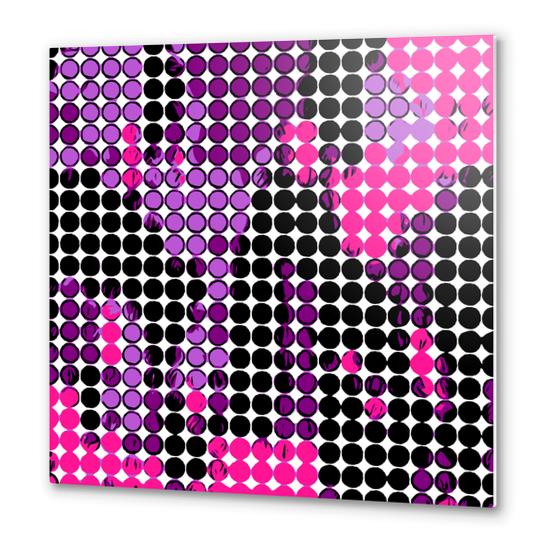 circle pattern graffiti drawing abstract in purple pink black Metal prints by Timmy333