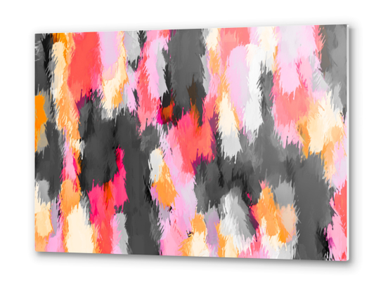 pink orange and black painting texture abstract background Metal prints by Timmy333