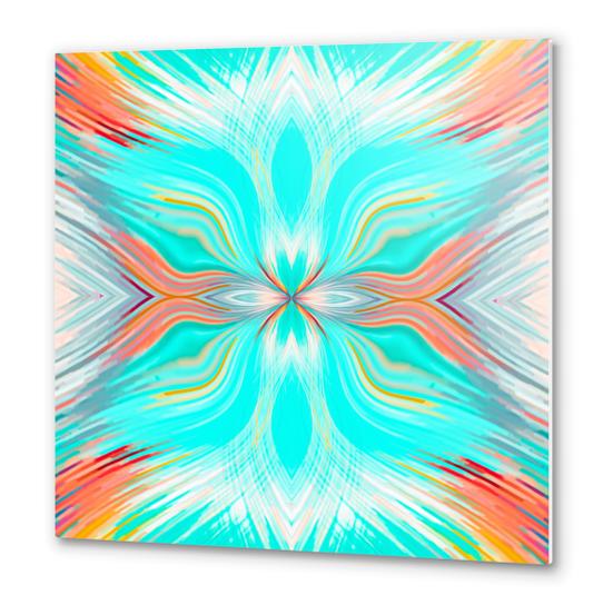 blue orange and pink line pattern abstract background Metal prints by Timmy333