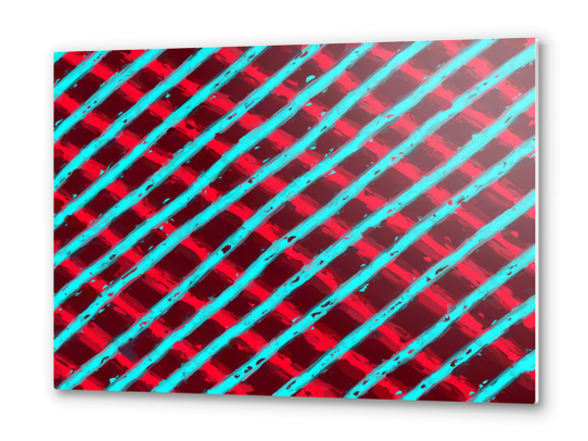 line pattern painting abstract background in red and blue Metal prints by Timmy333