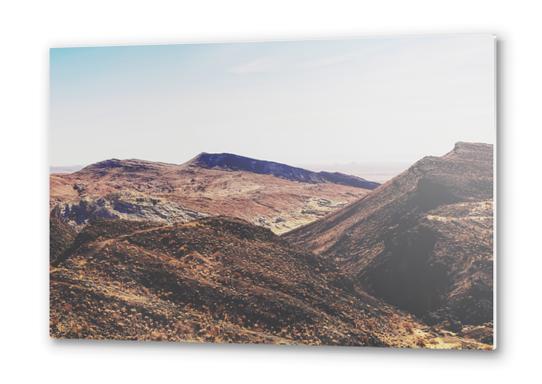 desert and mountain with blue sky in summer Metal prints by Timmy333