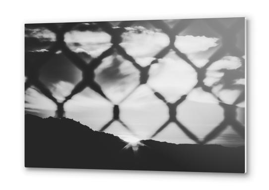 sunset with cloudy sky in black and white Metal prints by Timmy333