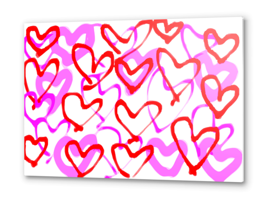 heart shape in red and pink Metal prints by Timmy333