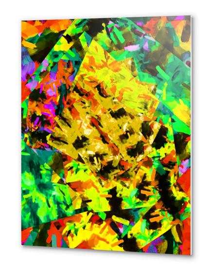 yellow green brown red orange abstract painting background Metal prints by Timmy333