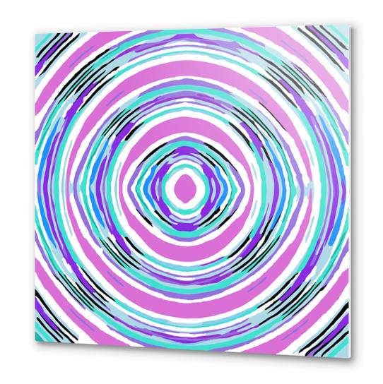 psychedelic graffiti circle pattern abstract in pink blue purple Metal prints by Timmy333