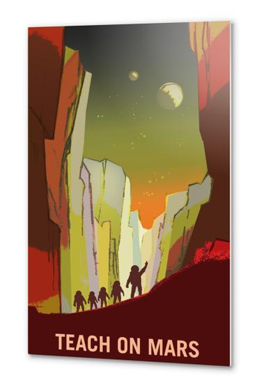 Teach on Mars and its Moons - NASA KSC Space Tourism Poster Metal prints by Space Travel