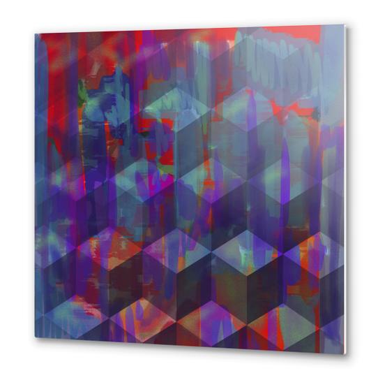 Purple Cubes Metal prints by Vic Storia