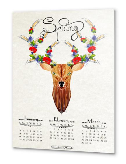 deer spring Metal prints by Manoou