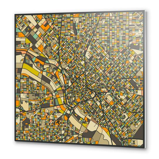 DALLAS MAP 2 Metal prints by Jazzberry Blue