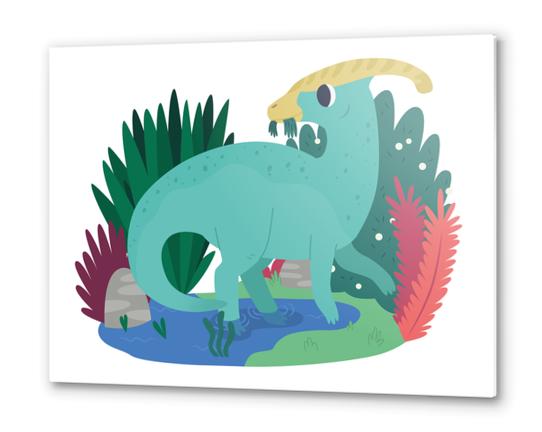 Parasaurolophus Metal prints by Claire Jayne Stamper