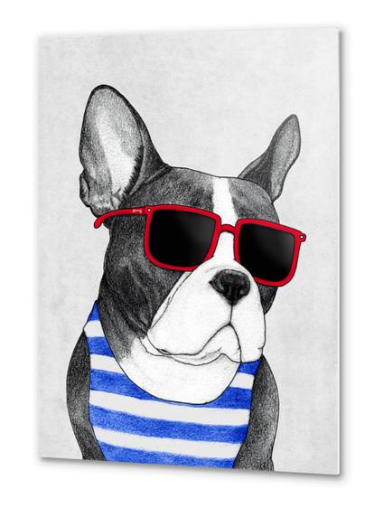 Frenchie Summer Style Metal prints by Barruf