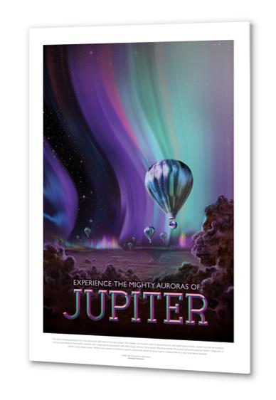 Experience the Mighty Auroras of Jupiter - NASA JPL Space Travel Poster Metal prints by Space Travel