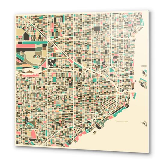 MIAMI MAP 1 Metal prints by Jazzberry Blue