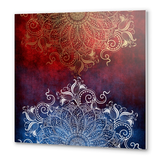 Mandala - Fire & Ice Metal prints by aleibanez