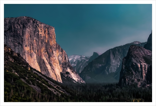 Mountains with blue sky at Yosemite national park California USA Art Print by Timmy333