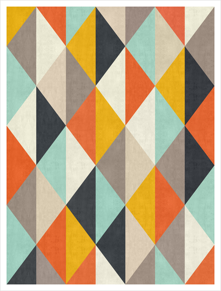 Geometric and colorful chevron Art Print by Vitor Costa