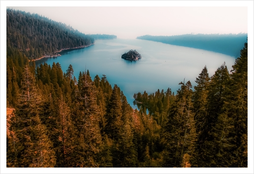 Beautiful island view at Emerald Bay Lake Tahoe California USA Art Print by Timmy333