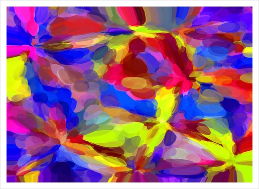 circle pattern abstract background in blue yellow red pink Art Print by Timmy333