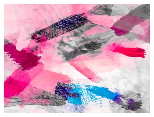 splash painting texture abstract background in pink blue Art Print by Timmy333