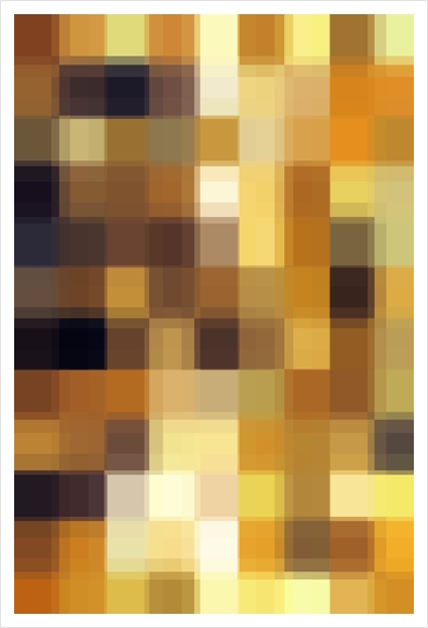 graphic design pixel geometric square pattern abstract background in brown Art Print by Timmy333