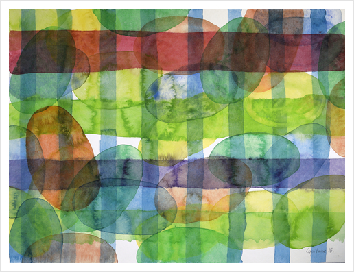 Ovals and Checks Art Print by Heidi Capitaine