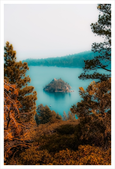 Beautiful island view at Emerald Bay Lake Tahoe California USA Art Print by Timmy333