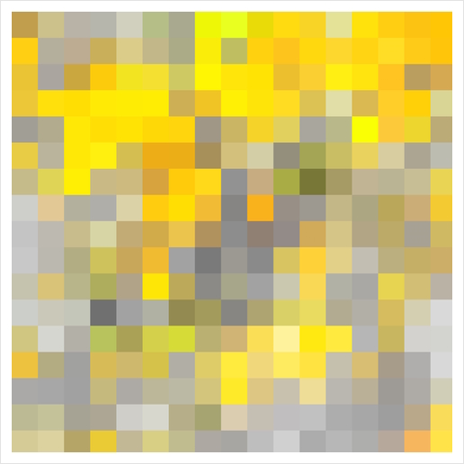 geometric pixel square pattern abstract background in yellow black Art Print by Timmy333