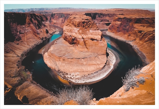 River and Horseshoe Bend view at Arizona USA Art Print by Timmy333