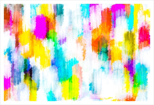 colorful splash painting texture abstract background in yellow blue pink orange Art Print by Timmy333