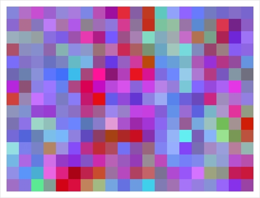 geometric square pixel pattern abstract background in blue purple pink red Art Print by Timmy333