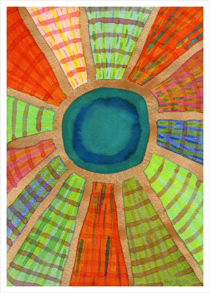 Blue radiating Sun Art Print by Heidi Capitaine