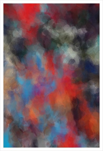 abstract splatter brush stroke painting texture background in red blue orange Art Print by Timmy333