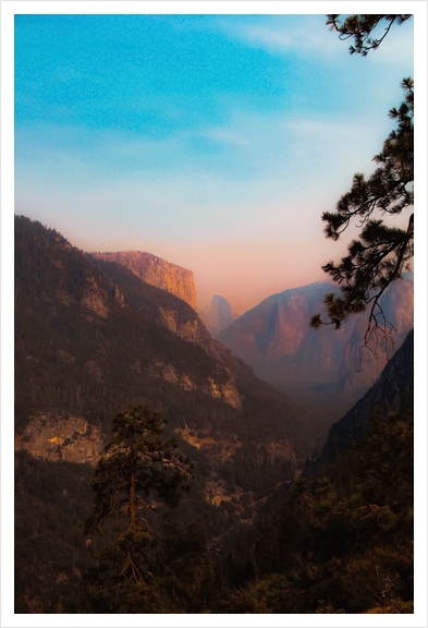 sunset view at Yosemite national park California USA Art Print by Timmy333