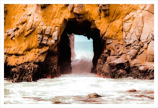 beach with big stone at Pfeiffer beach highway1 Big Sur California USA  Art Print by Timmy333