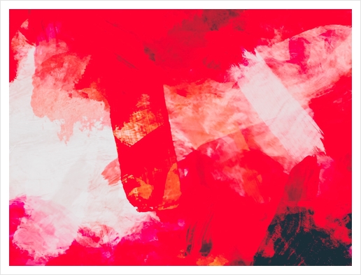 splash painting texture abstract background in red Art Print by Timmy333