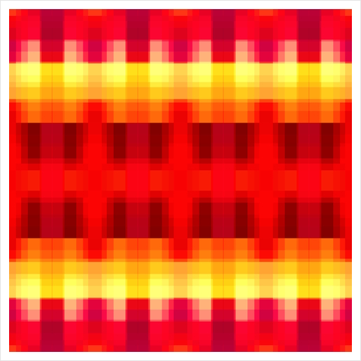 symmetry graphic design pixel geometric square pattern abstract background in red yellow Art Print by Timmy333