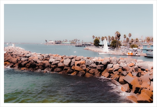 Summer beach with blue sky at Redondo beach California USA Art Print by Timmy333