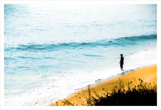 blue ocean waves and sandy beach at Point Mugu State Park, California, USA Art Print by Timmy333