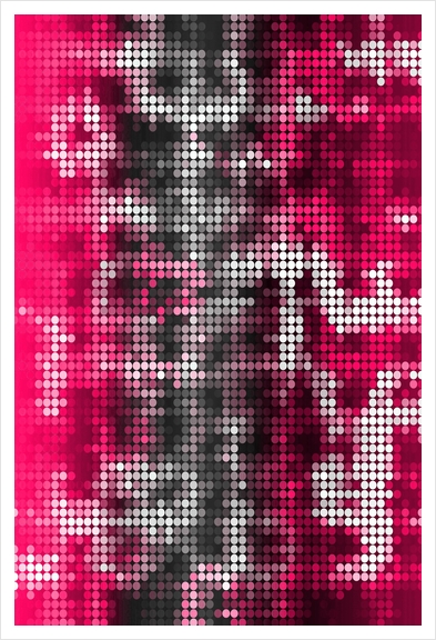 graphic design geometric circle pattern abstract background in pink black Art Print by Timmy333