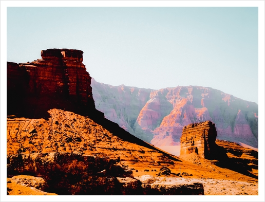 desert landscape with summer blue sky in Utah USA Art Print by Timmy333